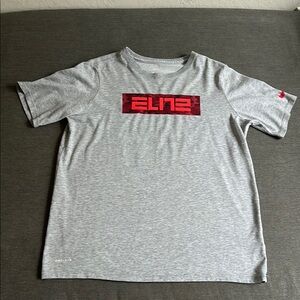 Gray T-Shirt with Red Graphic